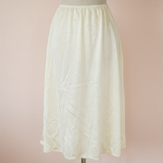 Vintage Vanity Fair Half Slip | Ivory Nylon | Mid-Century 1960s/70s | Women's M