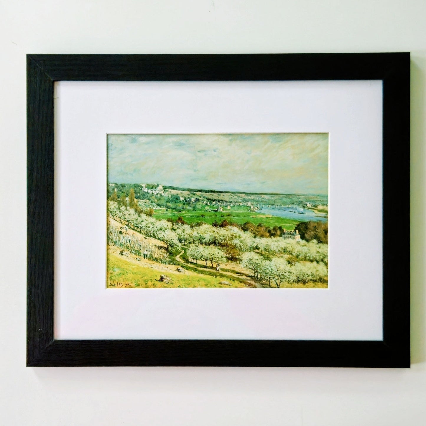 Terrace at Saint-Germain, Spring by Sisley | Impressionist Seine Framed Print
