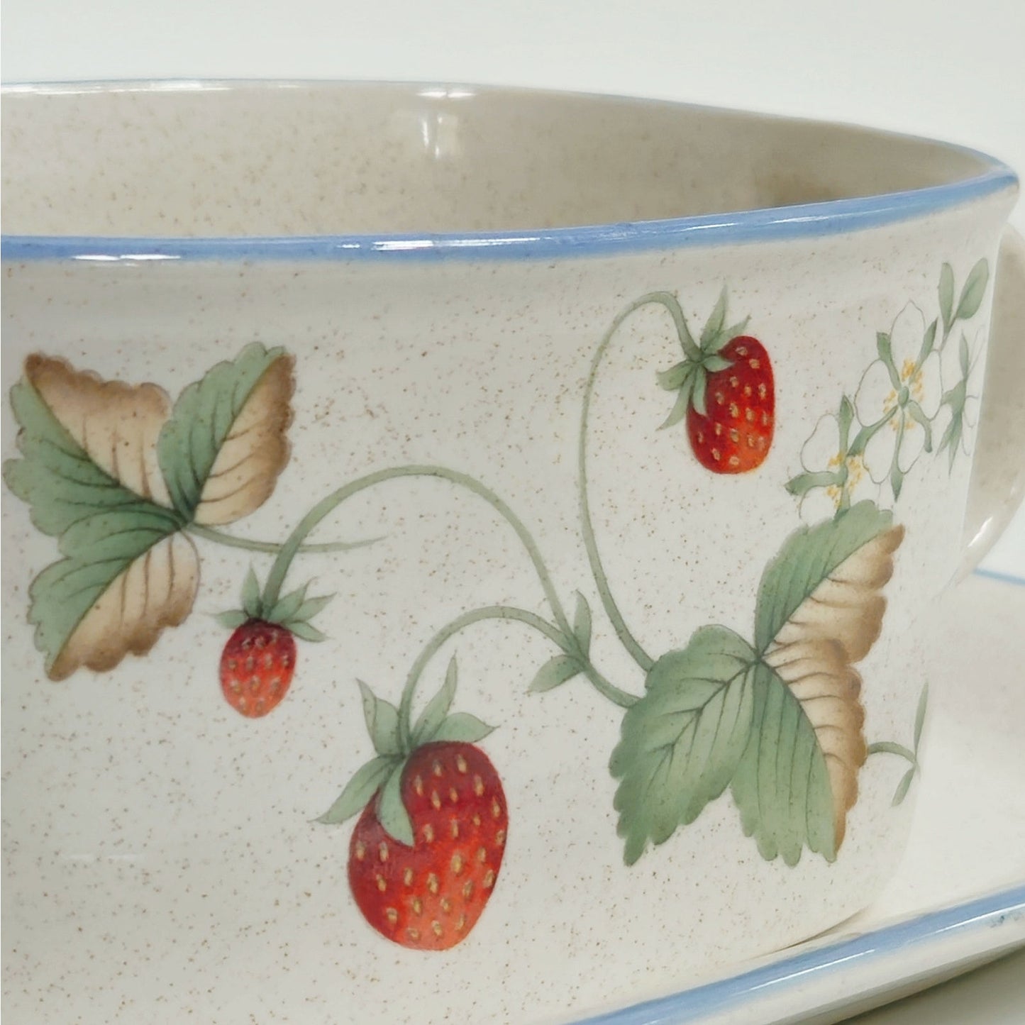 Vintage Savoir Vivre "Luscious" Gravy Boat with Underplate | 1980s Stoneware