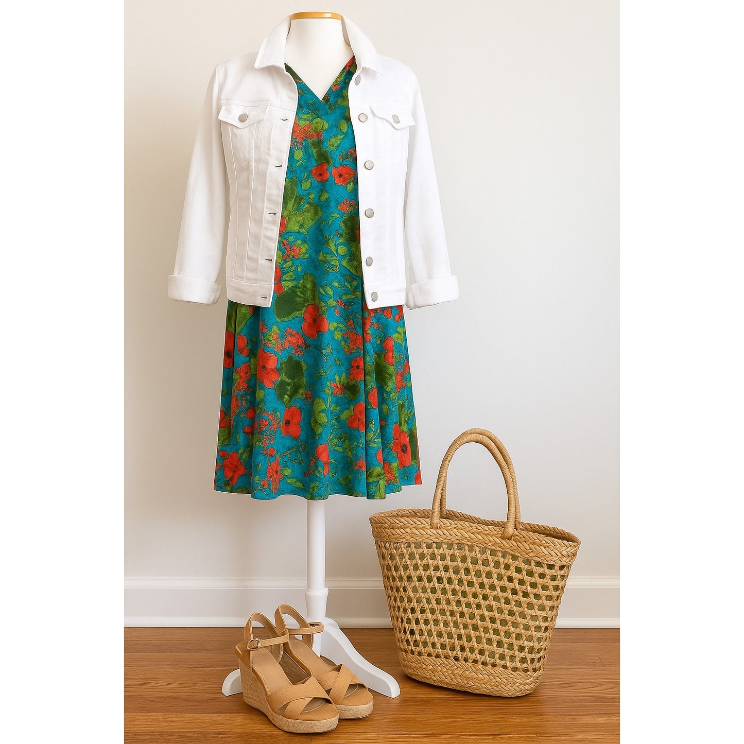 Philosophy Blue Floral Sleeveless Swing Dress – Women Size Small