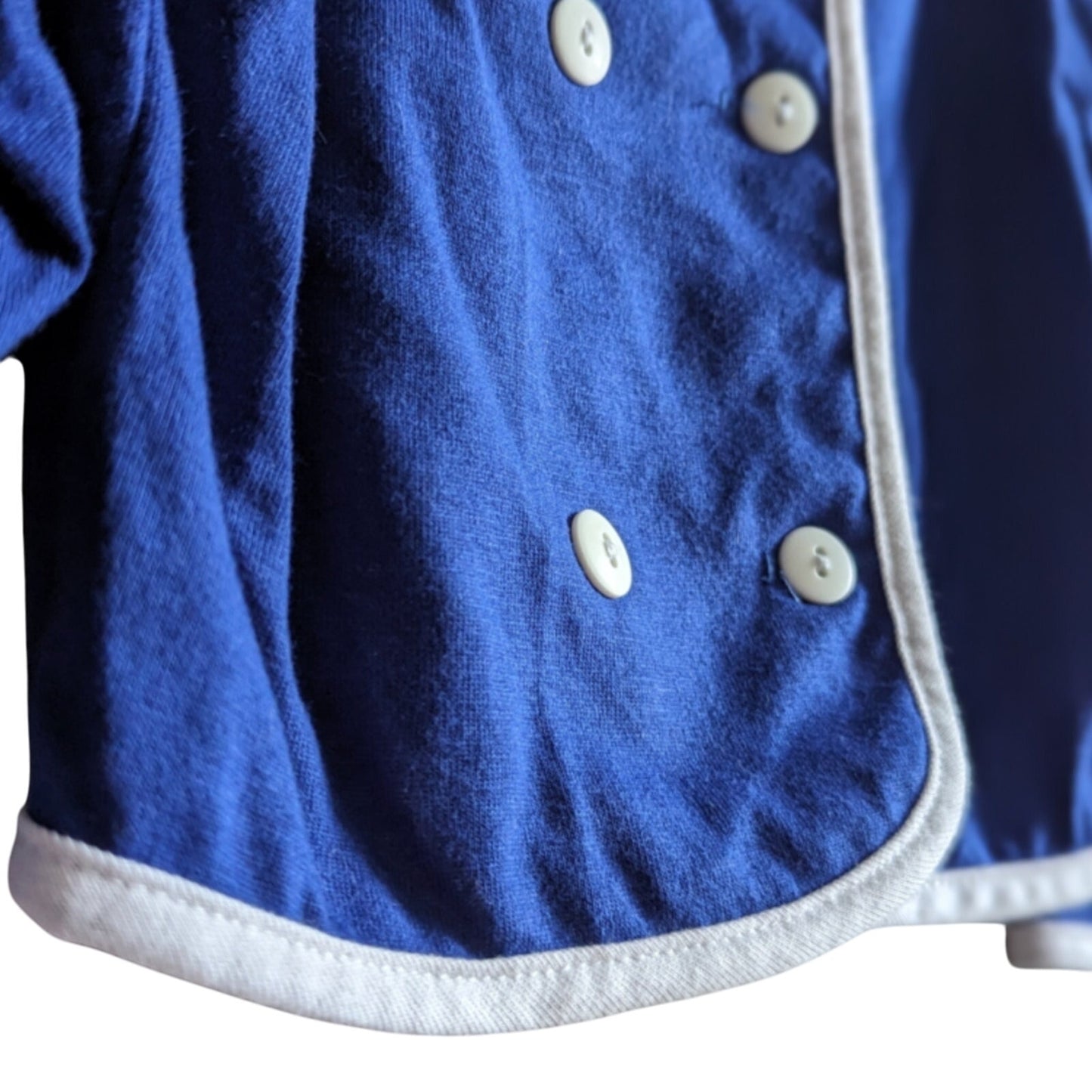 Vintage Carter's Toddler Girls Blue Rose Bouquet Cardigan – White Trim Buttons – Size 3T – 1980s Classic - Made in USA