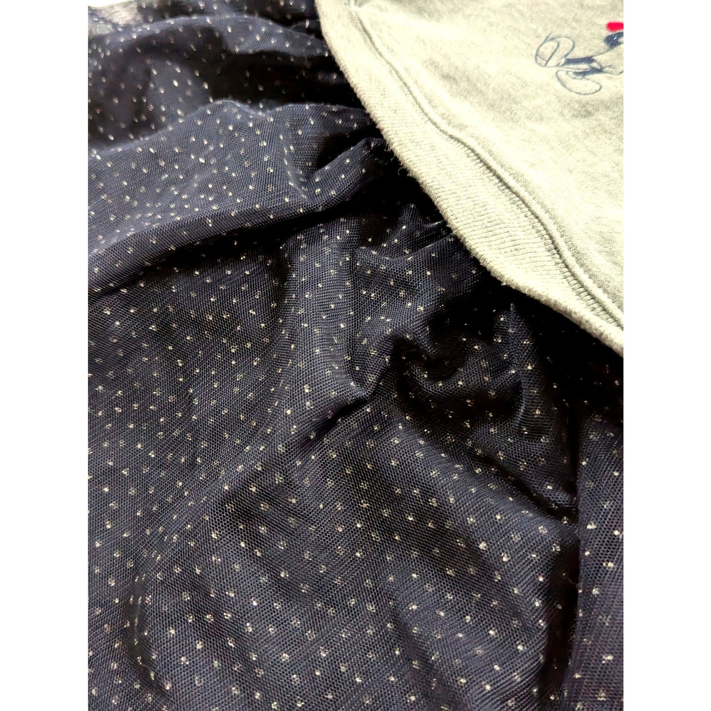 babyGap | Disney Mickey & Minnie Mouse Love Sweatshirt Dress | Toddler Girls 2T | Gray Top + Navy Glitter Tulle Skirt