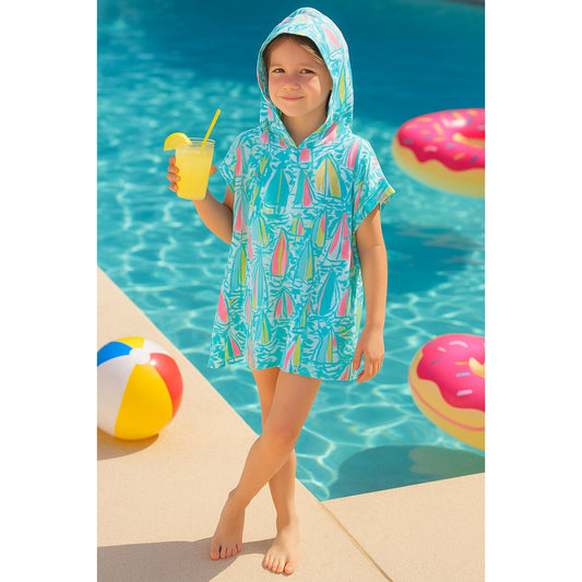 Lilly Pulitzer Girls Terry Lyra Hooded Swim Cover Up Beach Bae | Size XL 12-14