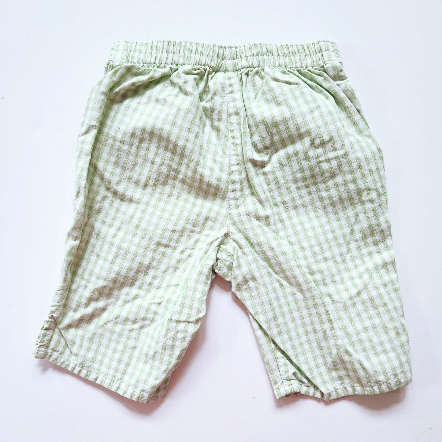 Janie and Jack Vintage Y2K 2000s Green Gingham Pedal Pushers Size 0 to 6 months