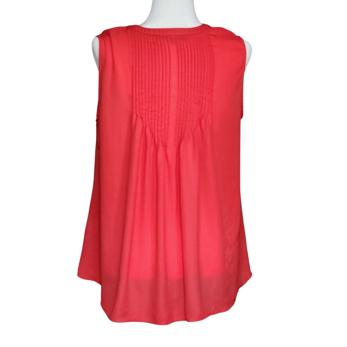 Rose & Olive Women's Orange Sleeveless Keyhole Lightweight Blouse Size L