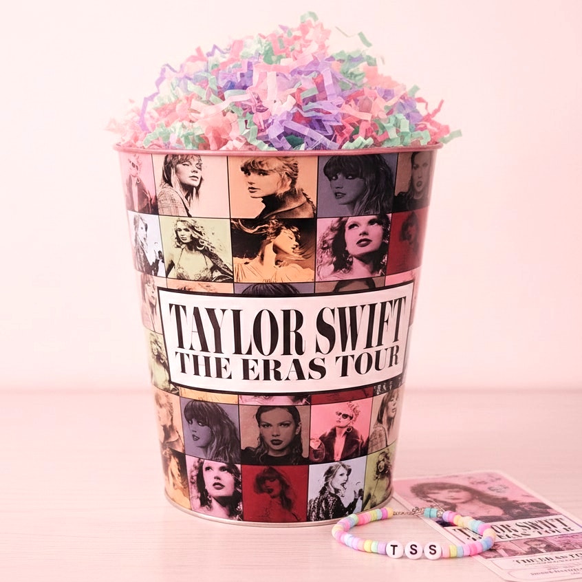 Taylor Swift The Eras Tour Metal Popcorn Bucket – Collectible Concert Souvenir | Kids Home