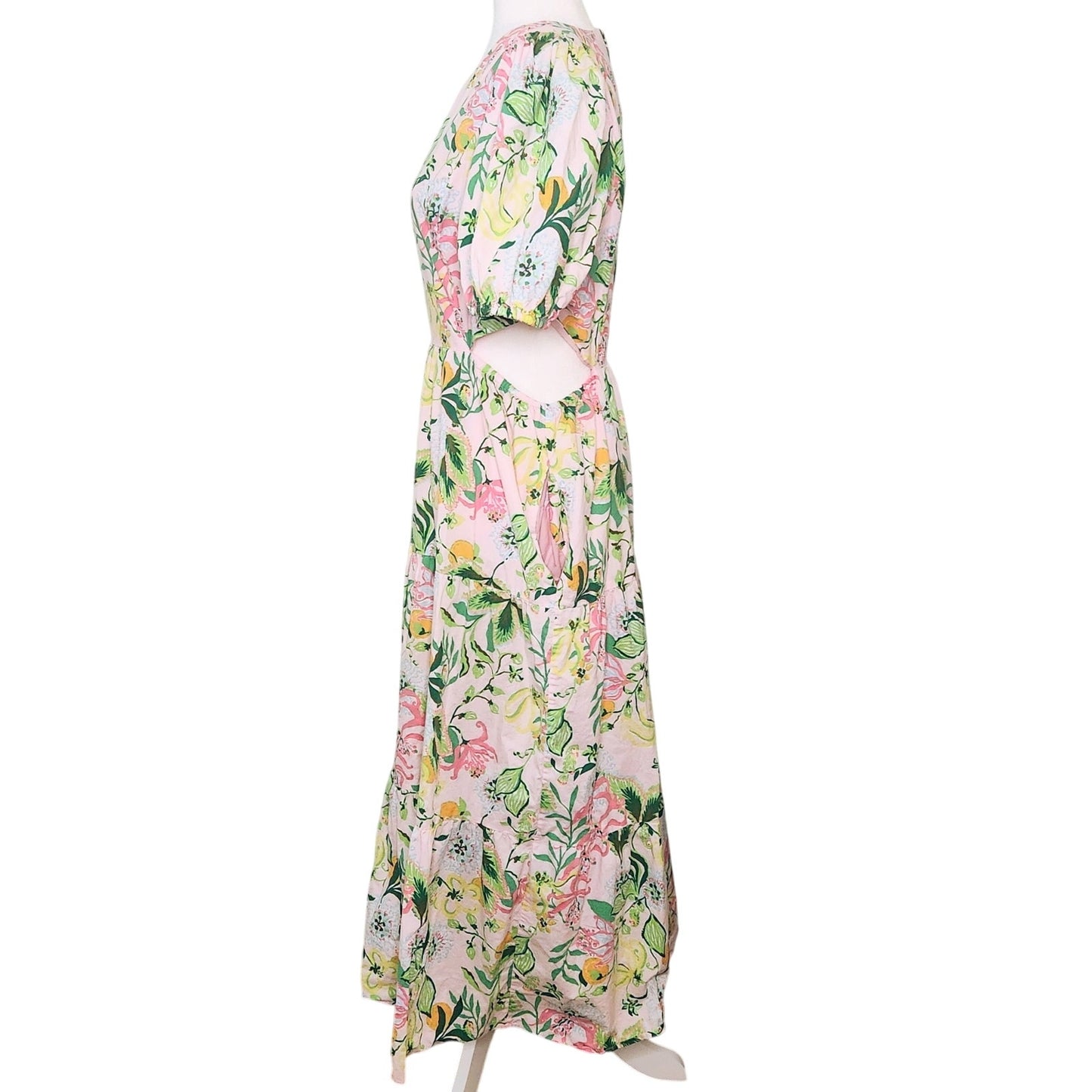 Lilly Pulitzer Women's Lyssa Floral Cotton Midi Dress Multi Via Amore Spritzer Size 8