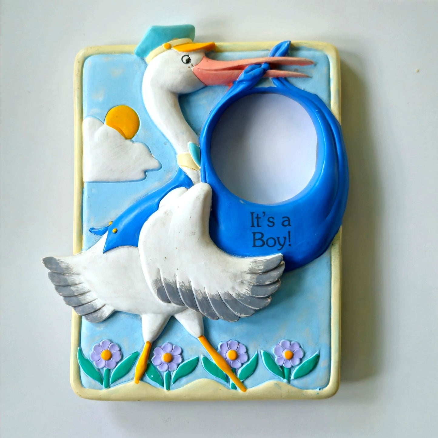 1990s It’s a Boy! Stork Baby Picture Frame