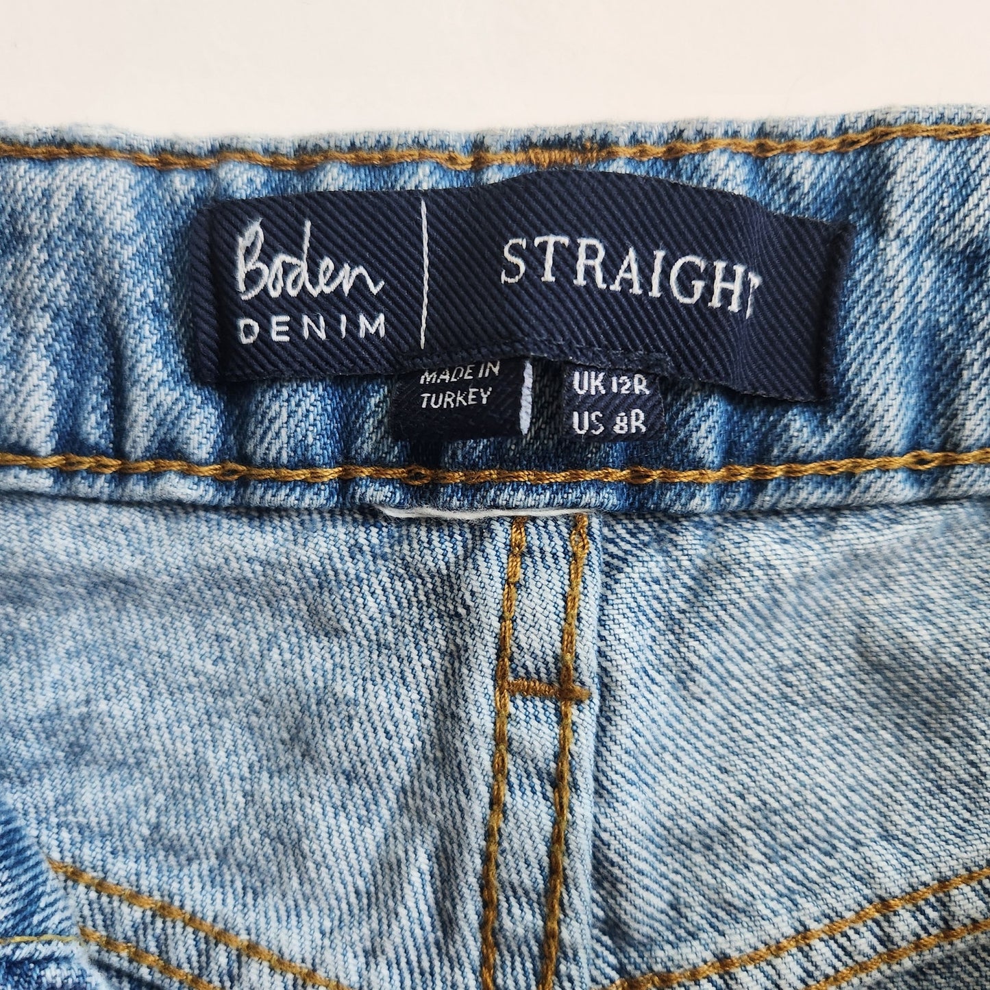 Boden Women’s High-Rise Straight-Leg Jeans | Light Wash Denim | Size 8R US / 12R UK