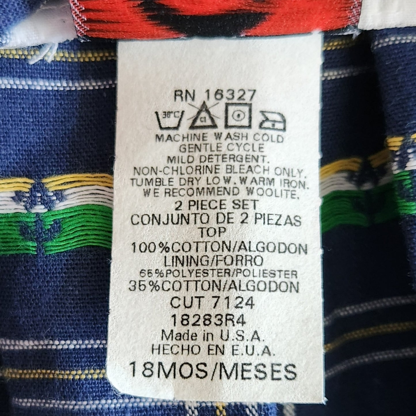 Vintage 1980s Good Lad Daisy & Bumblebee Jumper Dress | Baby Girl 18 Months | Navy Blue Plaid with Appliqué Flower & 3D Bee | Made in USA | NWT