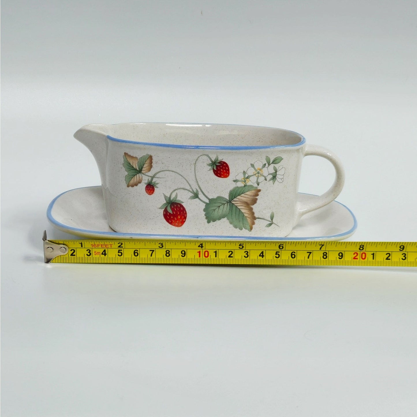 Vintage Savoir Vivre "Luscious" Gravy Boat with Underplate | 1980s Stoneware
