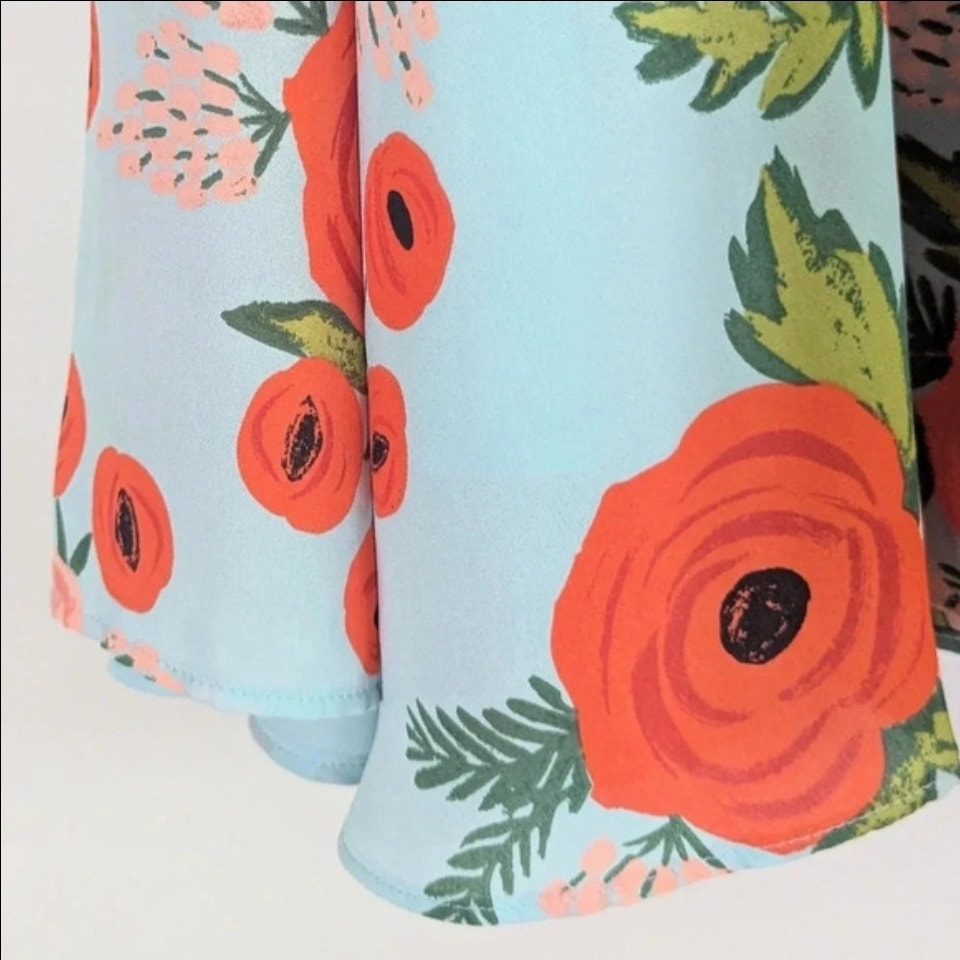 Anthropologie Paper Crown + Rifle Paper Co Women's Poppy Fields Dress Size XS