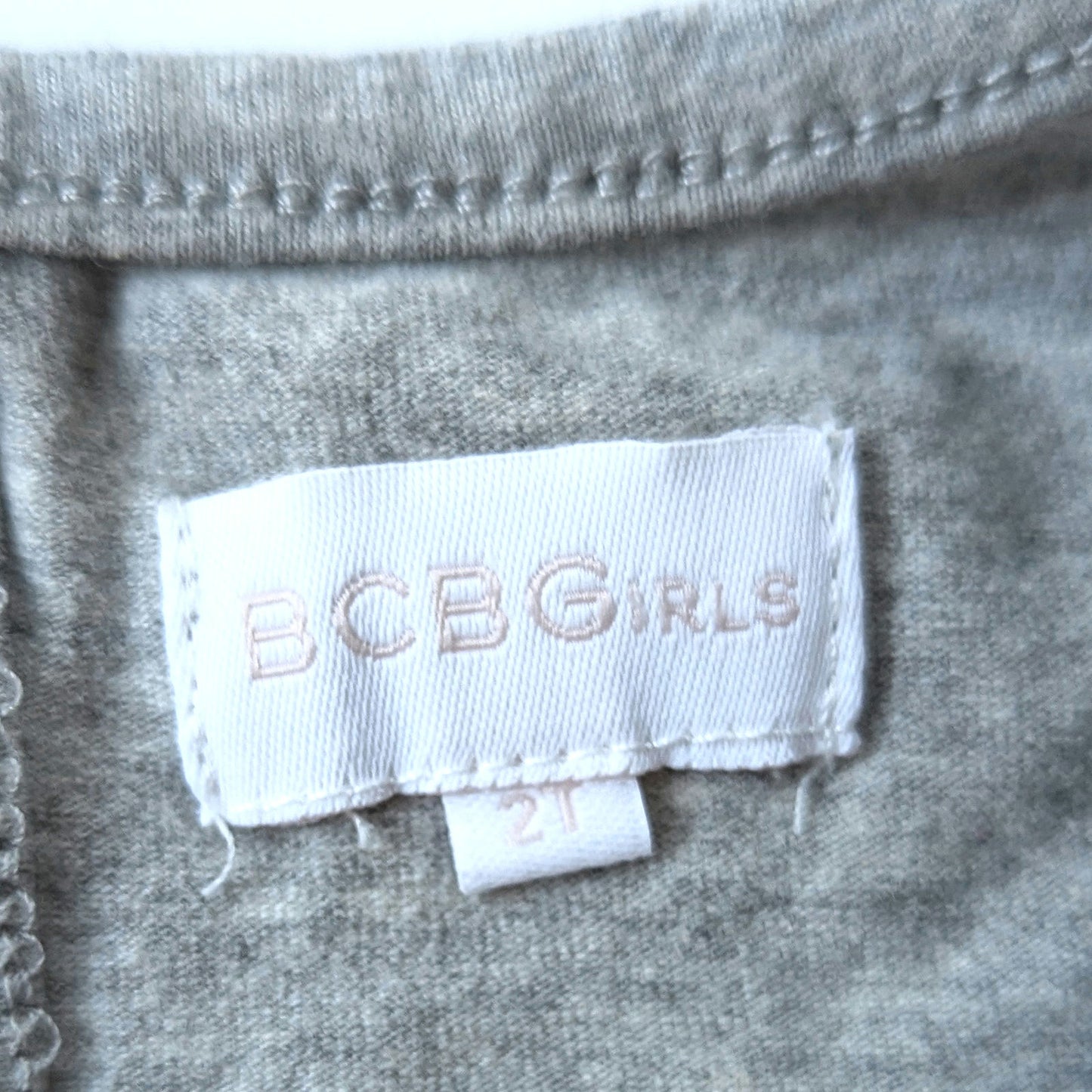BCBGirls Heather Gray Long Sleeve Tie Top w/ Sparkly Ivory Tulle Tutu Skirt | Toddler Girls 2T