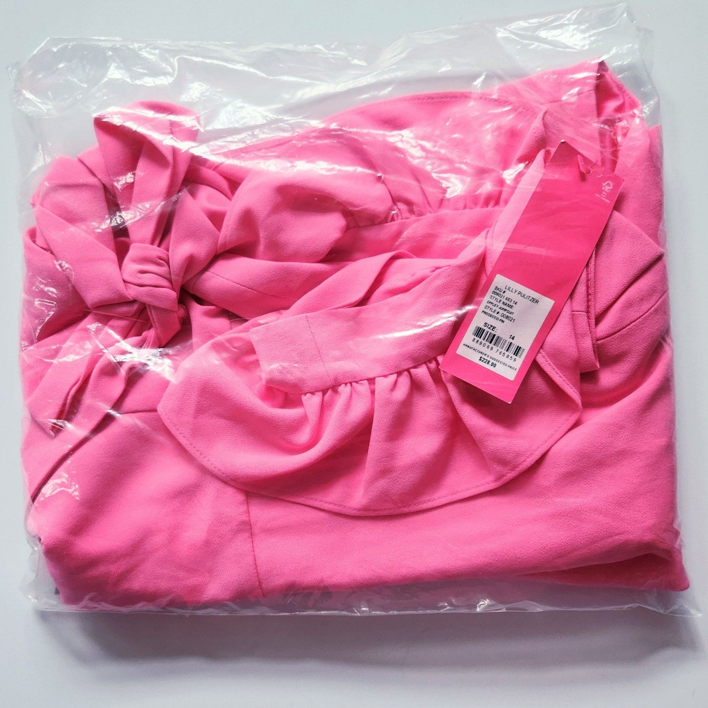 Lilly Pulitzer Women's Eppley Jumpsuit Flutter Sleeve Prosecco Pink | Size 14