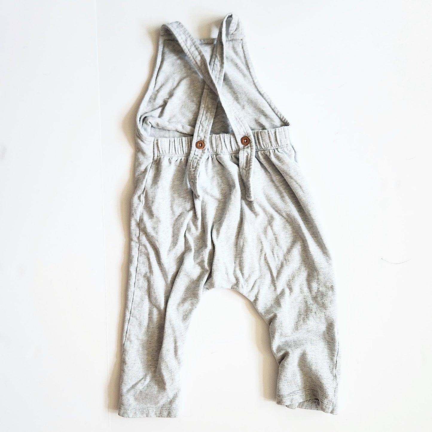 Nordstrom Kids Everyday Grow With Me Organic Cotton Overalls | Light Gray, Adjustable Straps | Size 18-24 Months