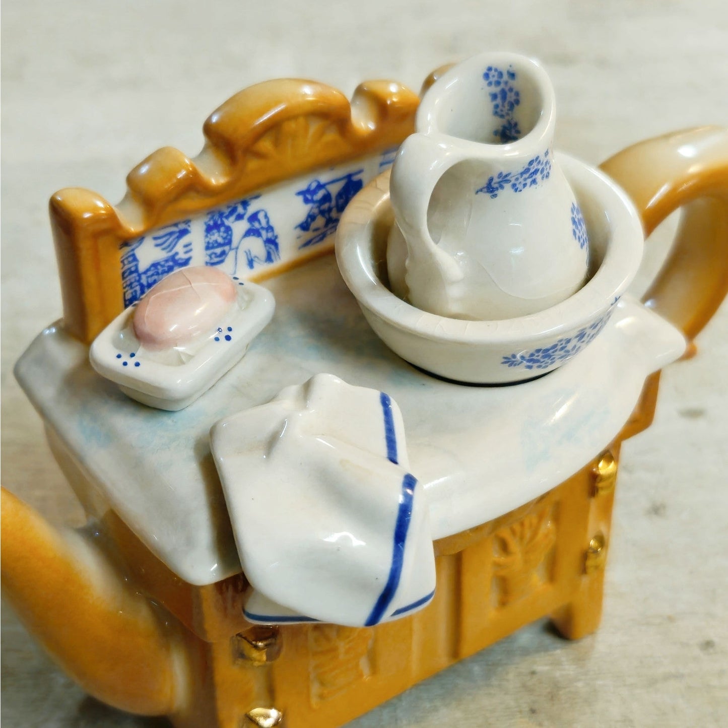1990s Paul Cardew Designs Mini Victorian Washstand Teapot