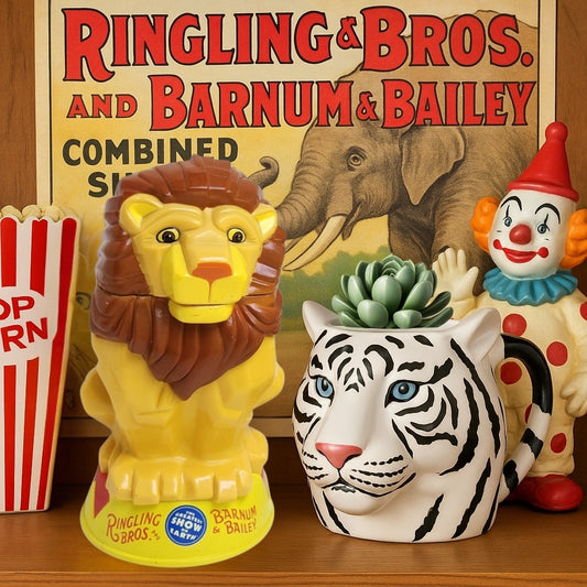 Vintage Y2K Circus Animal Mugs – Ringling Bros. Barnum & Bailey Kids Collectibles | Home Decor