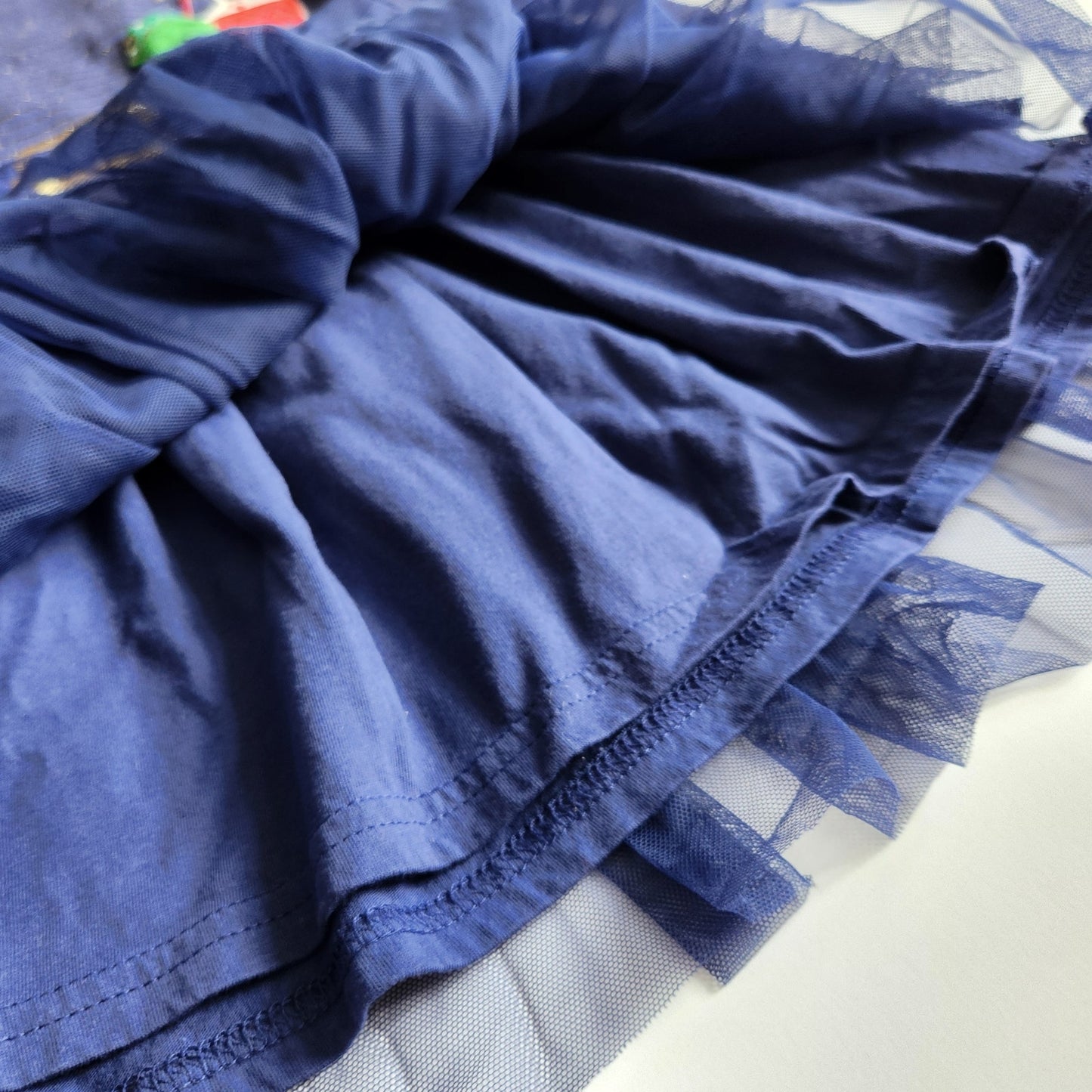 Mini Boden Girls Halloween Witch Dress Tulle Party Starboard Blue Cat Frog Vampire Blood Size 7-8Y