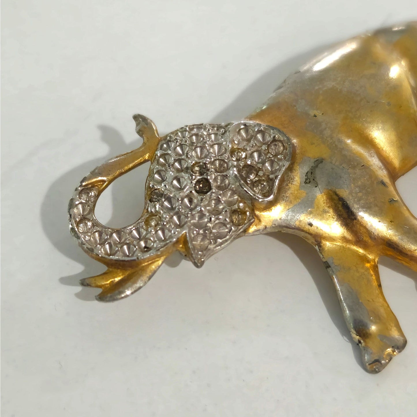 Vintage Gold Tone Elephant Brooch