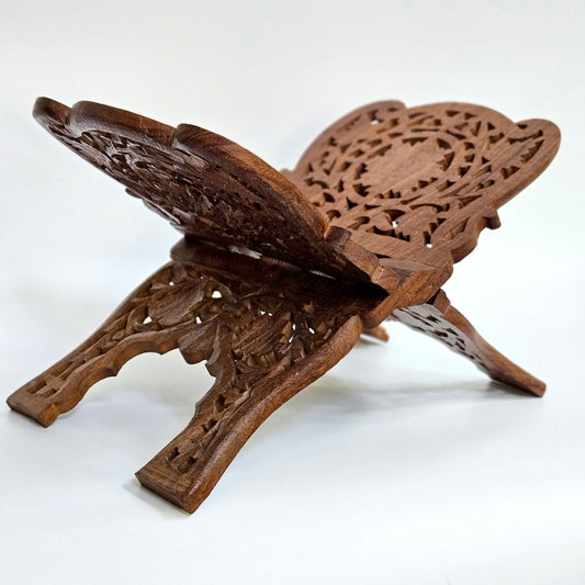 Hand Carved Wooden Folding Book Stand