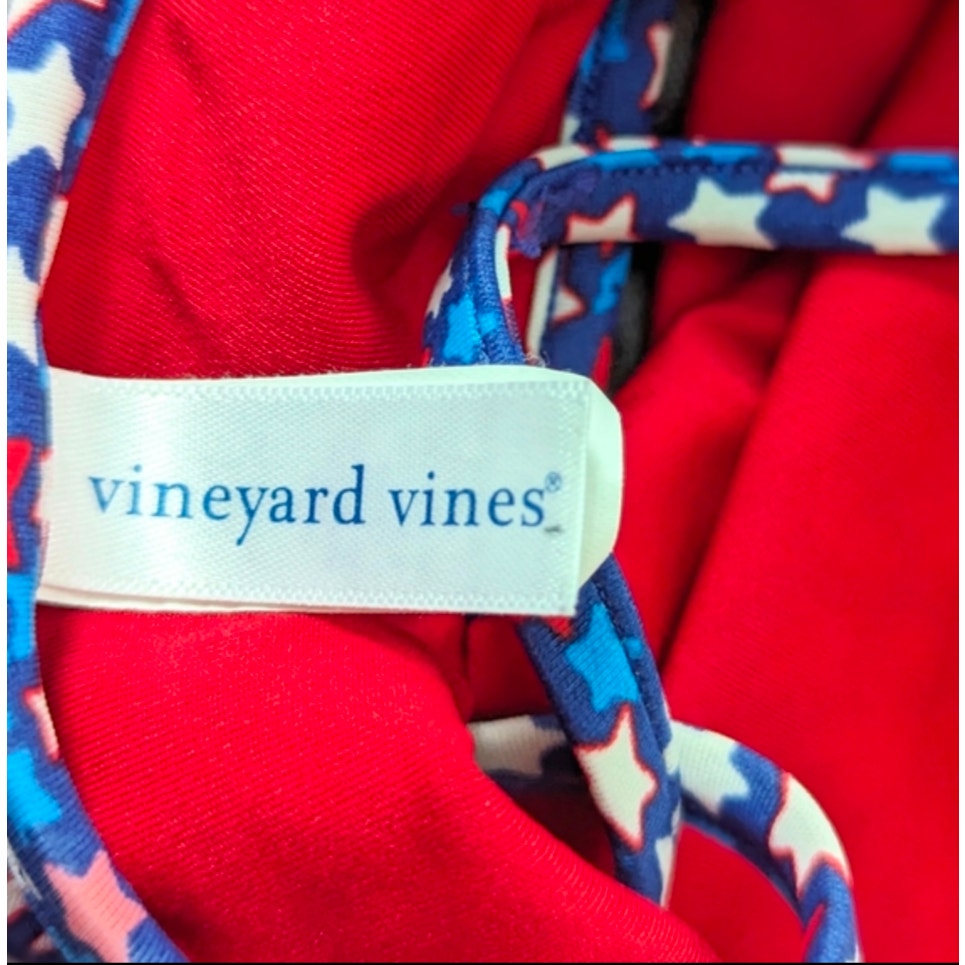 Vineyard Vines Girls Red White Blue Patriotic Tankini Top Size XS 5/6 EUC