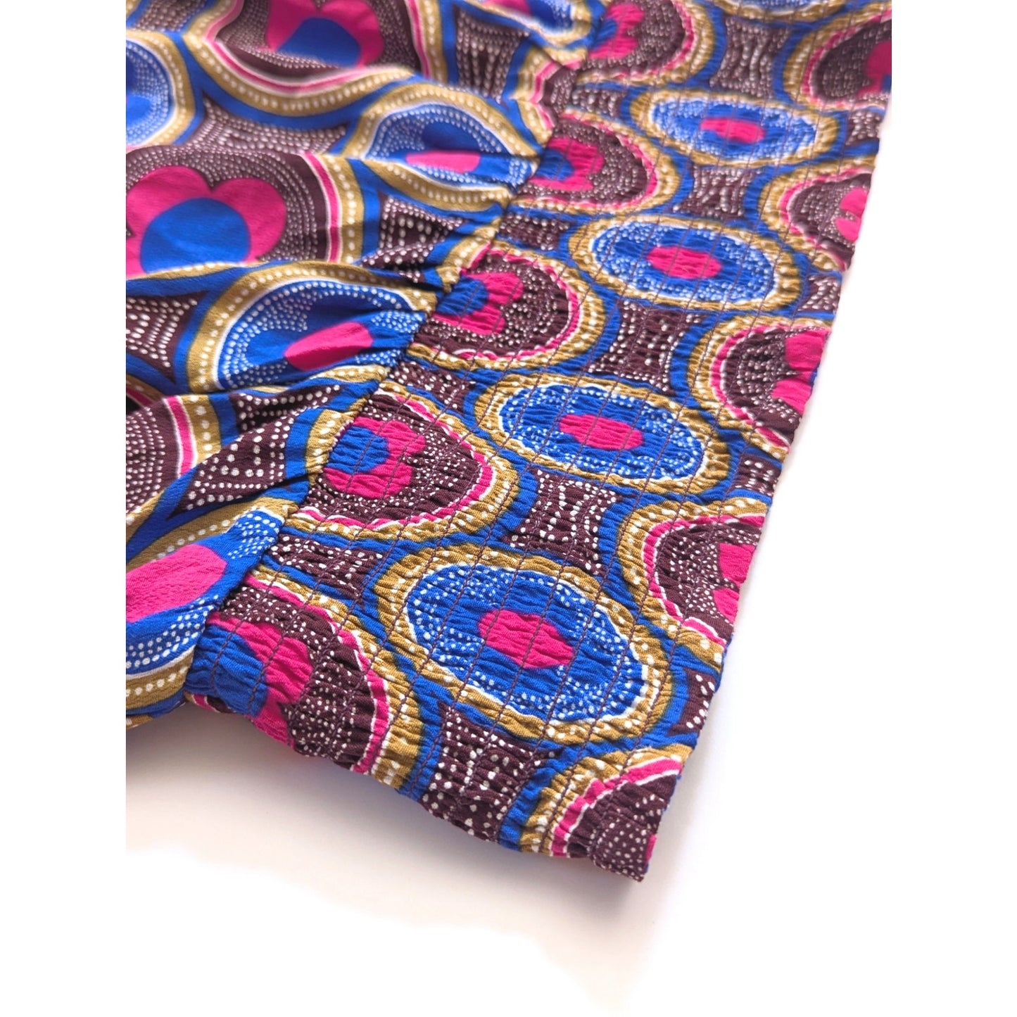 Anthropologie Maeve Miro Dolman Blouse – Retro Mod Silky Top Pink Blue | Women's Size XS