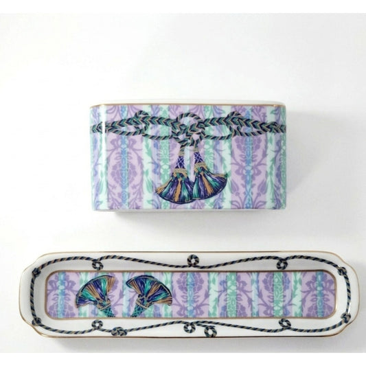 1990s Neiman Marcus Desk Set Pen & Note Holder w/ Tray