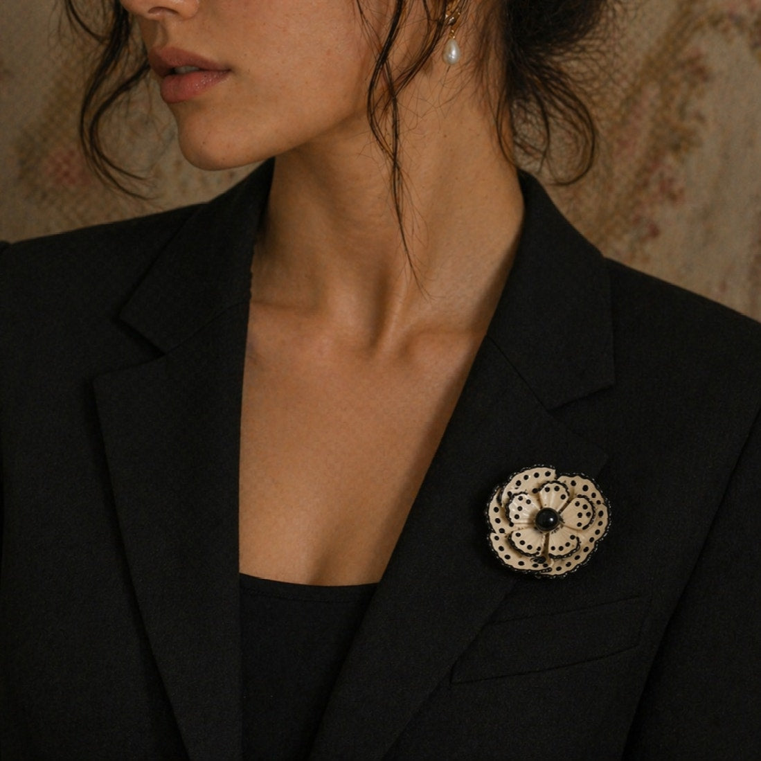 Vintage West Germany Enamel Flower Brooch