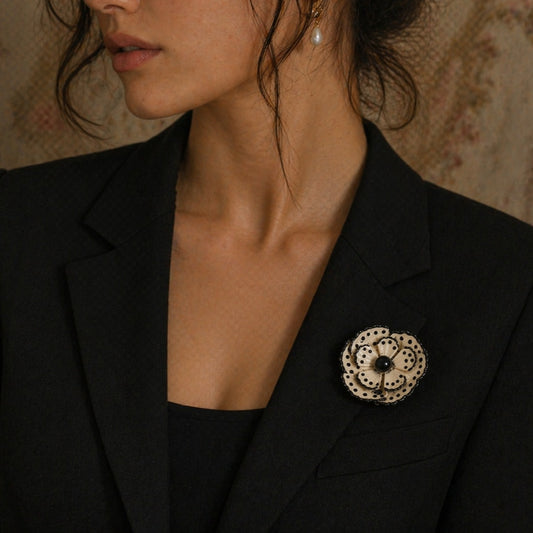 Vintage West Germany Enamel Flower Brooch