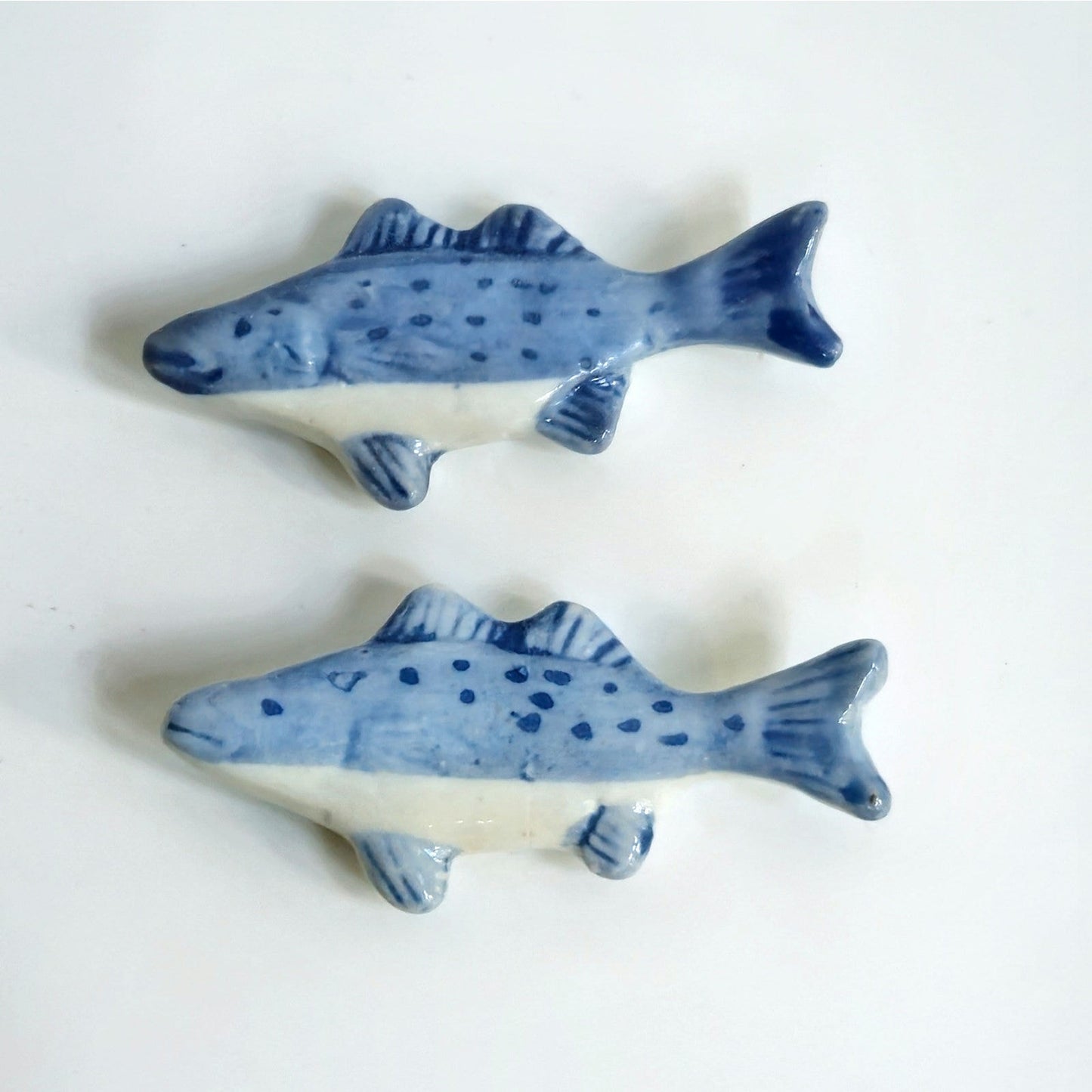 Vintage Blue & White Fish Chopstick Rests (Set of 4)