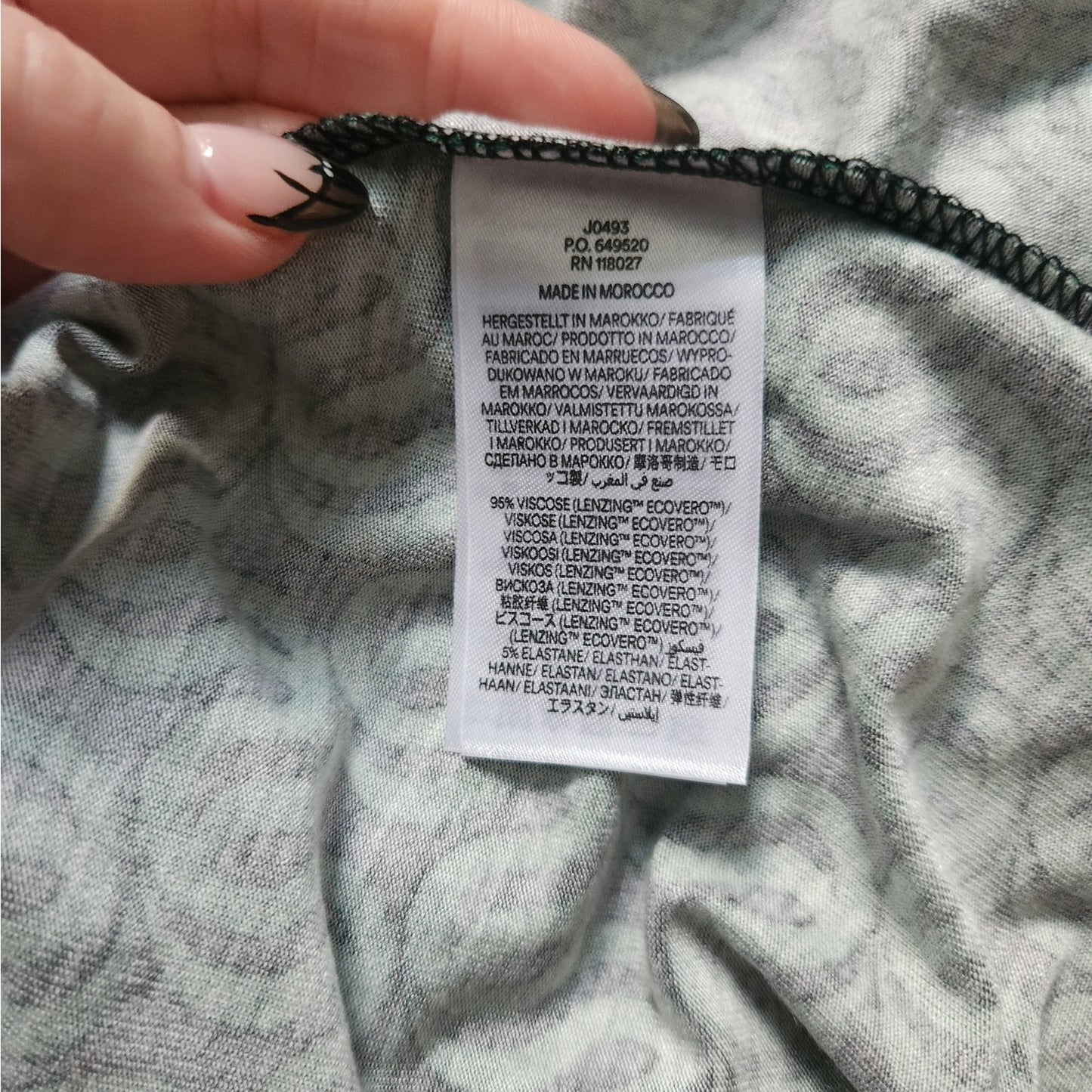 Abigail Long Sleeve Green Geo Jersey Dress | NWT | Women's US 8 UK 12