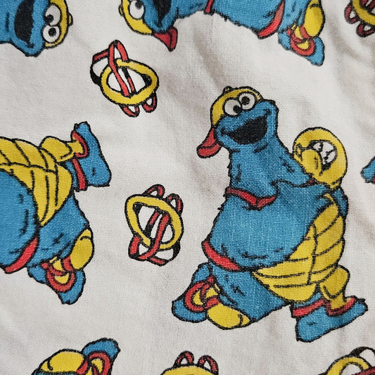 Vintage 1990s Sesame Street /  Jim Henson Cookie Monster Baseball Shorts | Size 2T | 100% Cotton Made in USA