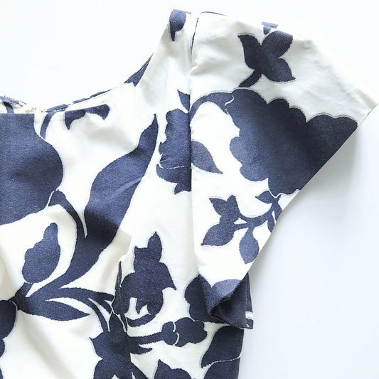 Milly Women's Floral Dakota Jacquard Dress In Navy Size 4