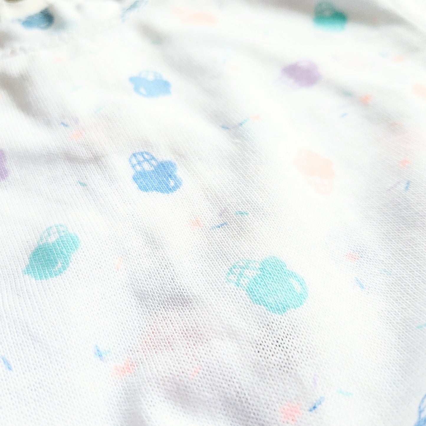 Vintage Carter's 1980s Toddler Pajamas – Long Sleeve Footies with Pastel Ice Cream Cones, Size 2T, Snap-Together 2-Piece Set, Made in USA