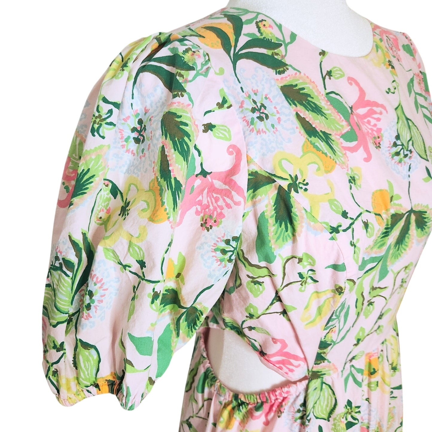 Lilly Pulitzer Women's Lyssa Floral Cotton Midi Dress Multi Via Amore Spritzer Size 8