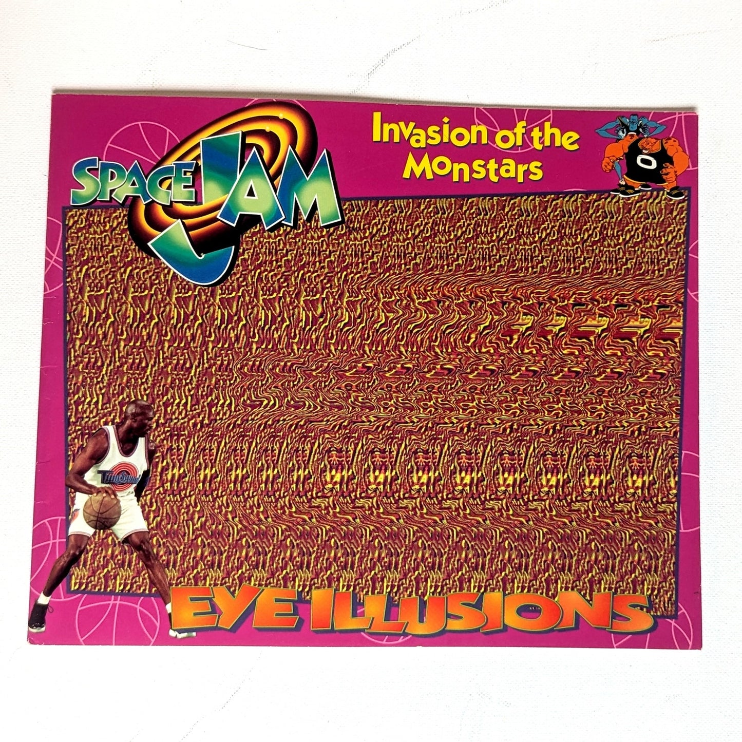 Vintage 1996 Space Jam Magic Eye Book – Invasion of the Monstars – Warner Bros Looney Tunes Michael Jordan 90s Ephemera