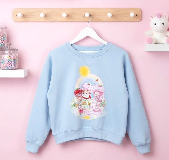 Strawberry Shortcake Kids Crewneck Sweatshirt NWT – Light Blue