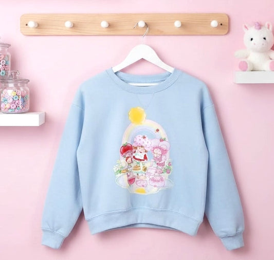 Strawberry Shortcake Kids Crewneck Sweatshirt NWT – Light Blue