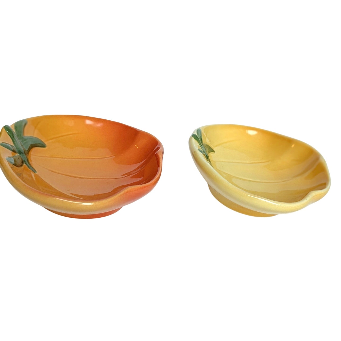 🍅 Williams Sonoma Vintage 2000s Heirloom Tomato Appetizer Dip Bowls – Set of 2 (Orange & Yellow) | Home