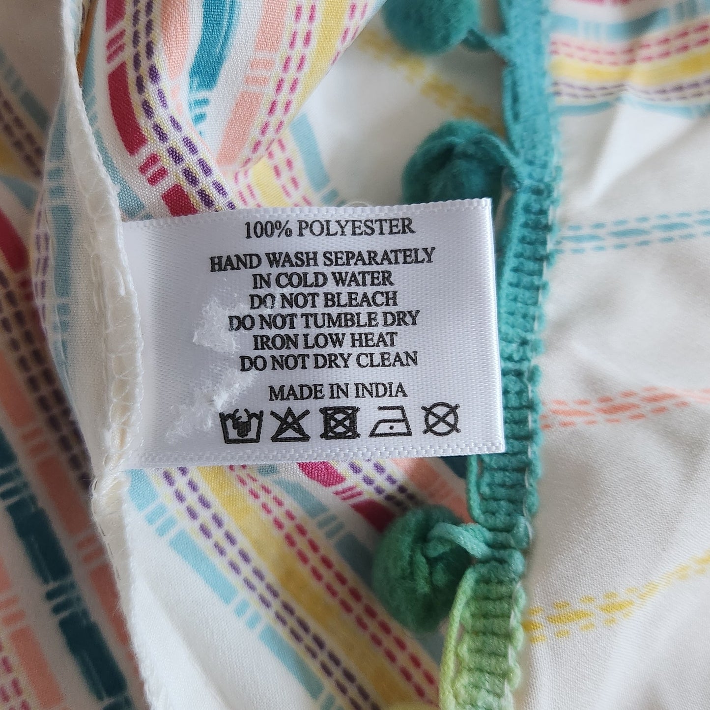 America & Beyond Rainbow Sunshine Pom Pom Beach Cover-Up Dress | Women's Size XL