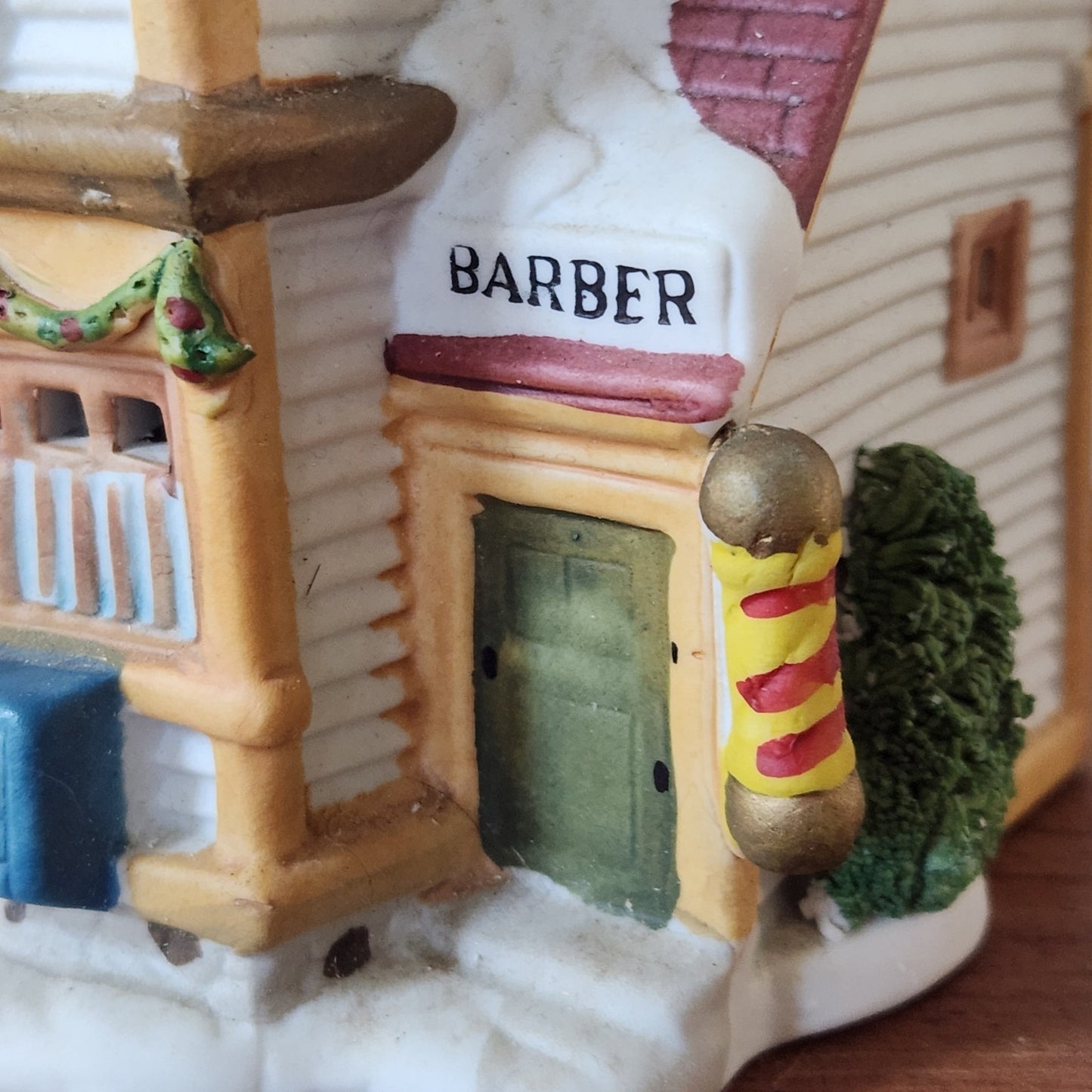 1992 Lemax Post Office & Barber Shop — Lighted Christmas Village Building