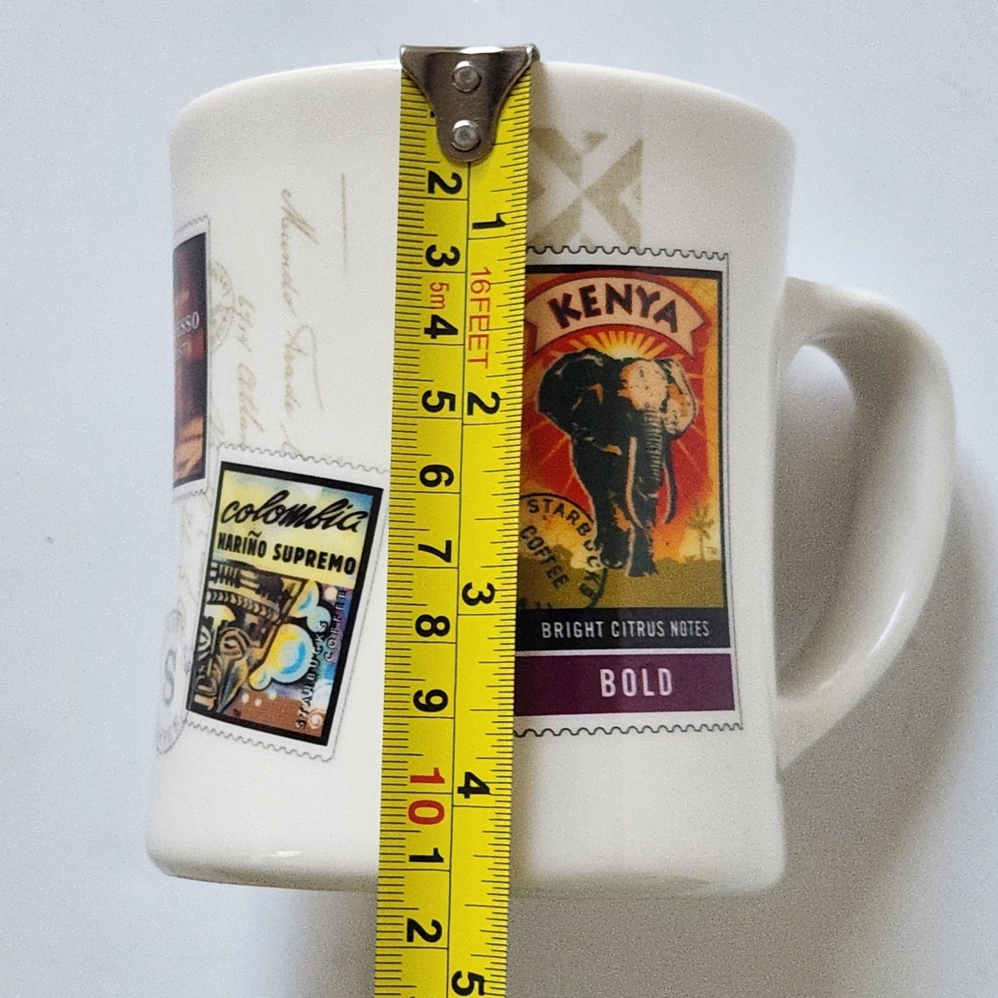 Vintage 2003 Starbucks Barista “Air Mail Stamp Series” Mug – Kenya • Espresso • Sulawesi • Colombia • Ethiopia • Viennese Blend