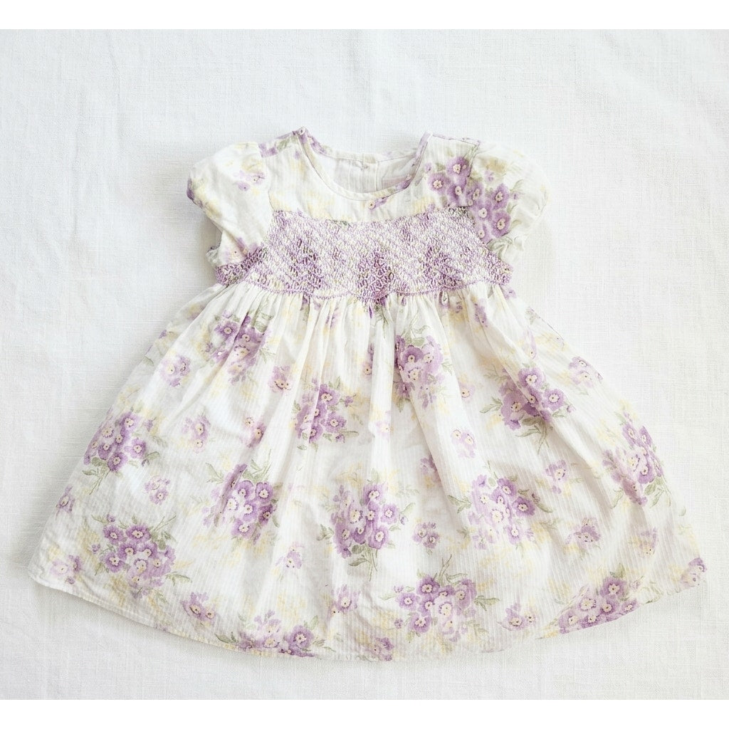 Janie and Jack Layette Hand-Smocked Dress | Size 3-6 Months