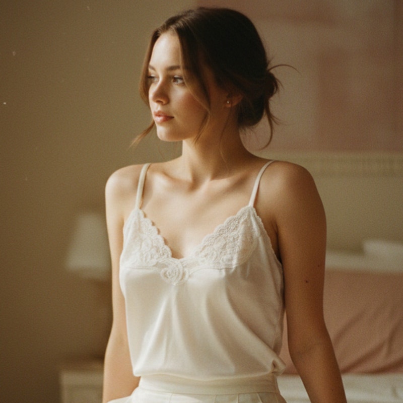 Vintage Vanity Fair Lace-Trim Nylon Camisole (USA Made)