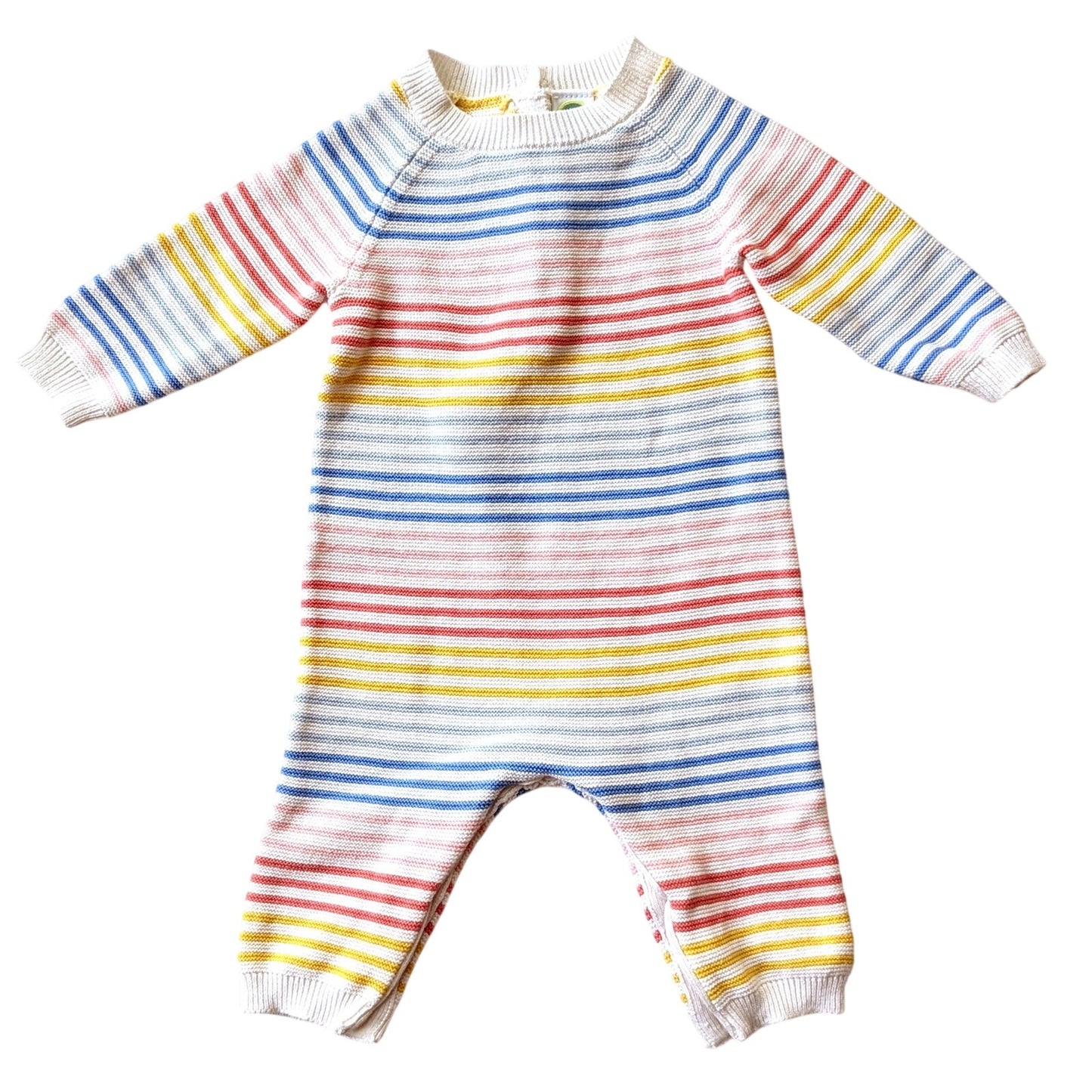 Little Me Unisex Baby Sweater Knit Bodysuit – Rainbow Striped – Size 6 Months