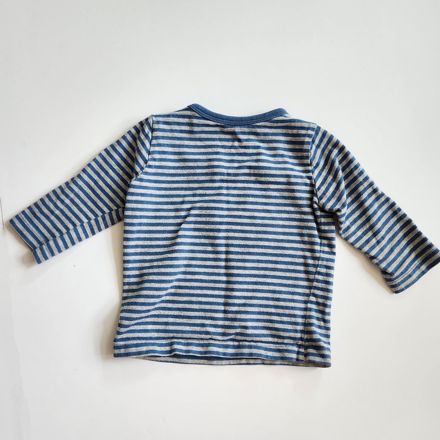 Vintage Baby Boden Infant Blue Striped Sheep in Scarf Long Sleeve Tee Size 6-12M