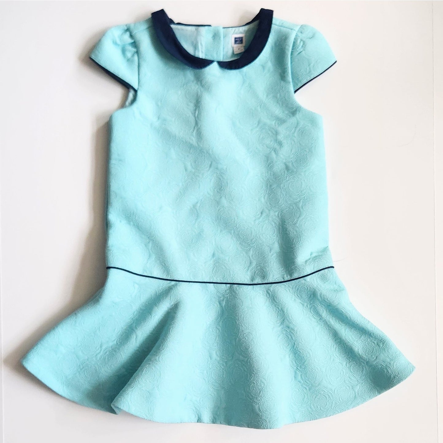 Janie and Jack Floral Jacquard Dress Autumn Aqua Size 4