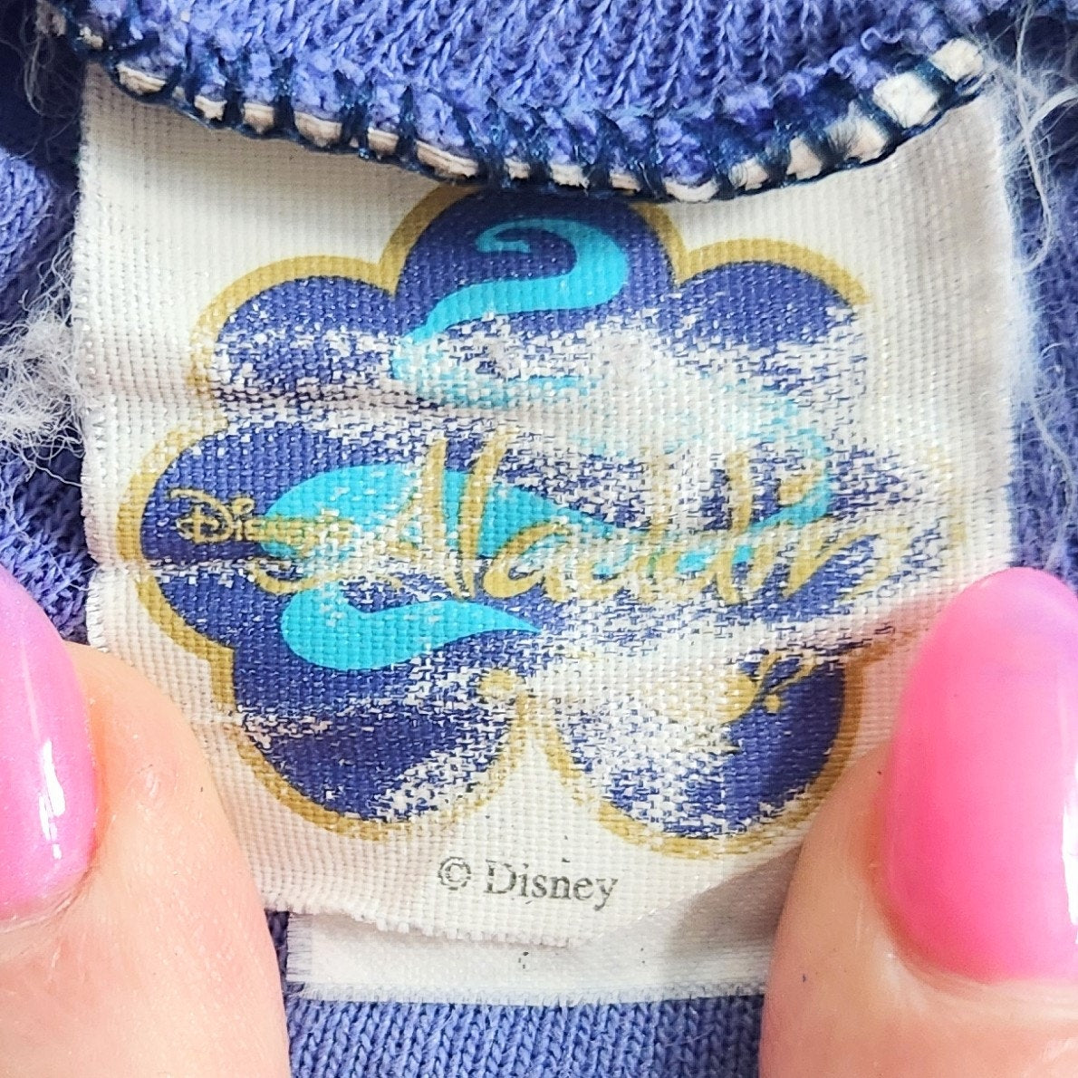 Disney Vintage 1990s Aladdin Toddler Kids Genie Sparkle Blue T-shirt | Size 2T