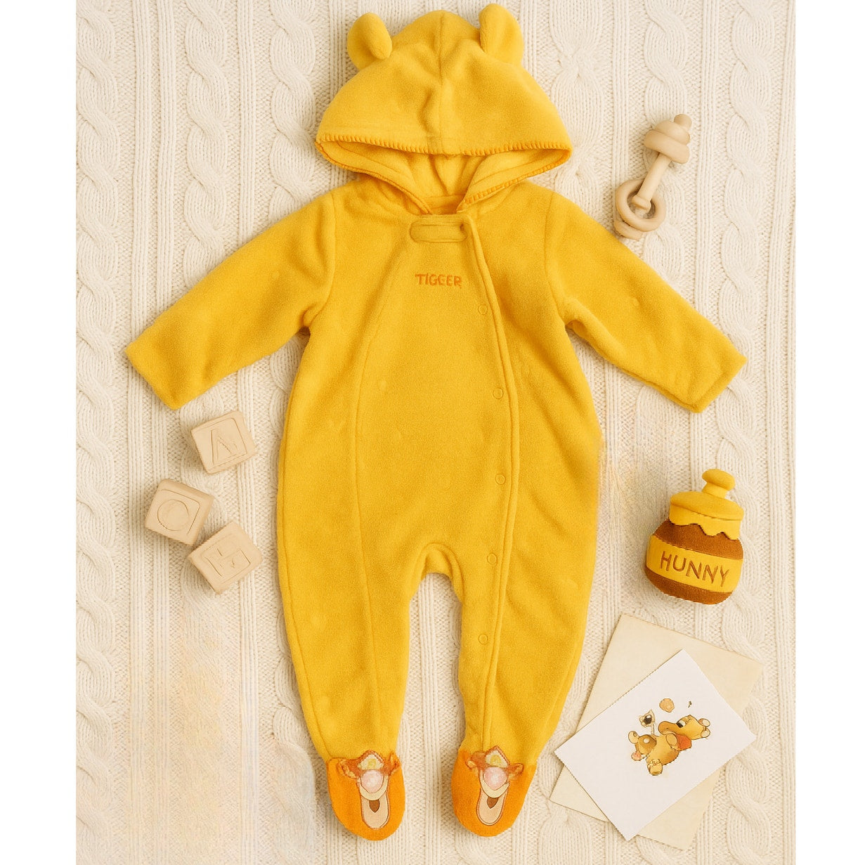 Y2K Winnie the Pooh Tigger Hooded Fleece Baby Bunting –  6-9 Months