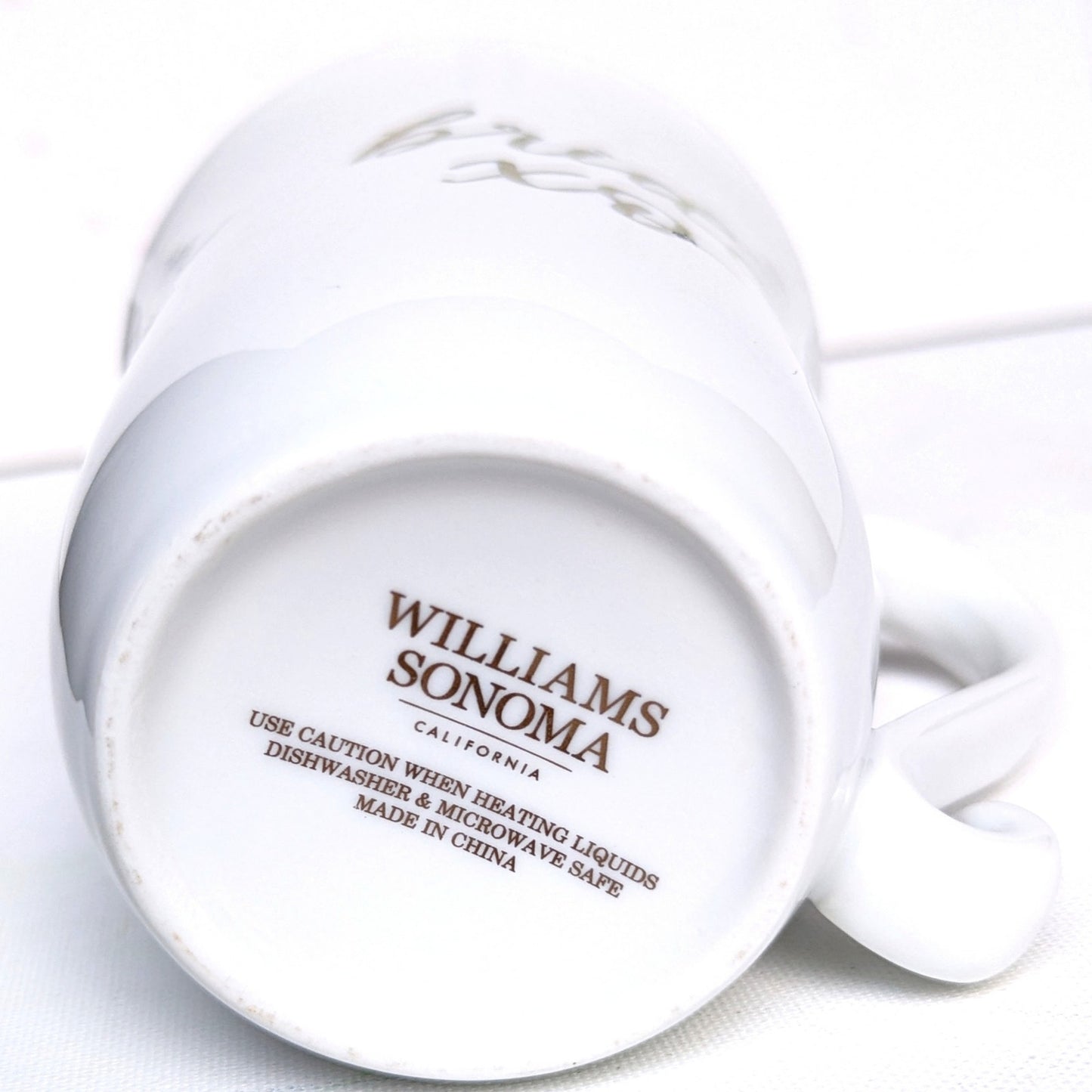 Williams Sonoma “Bride XO” Porcelain Coffee Mug – 14 oz Metallic Gold Script – Discontinued | Home